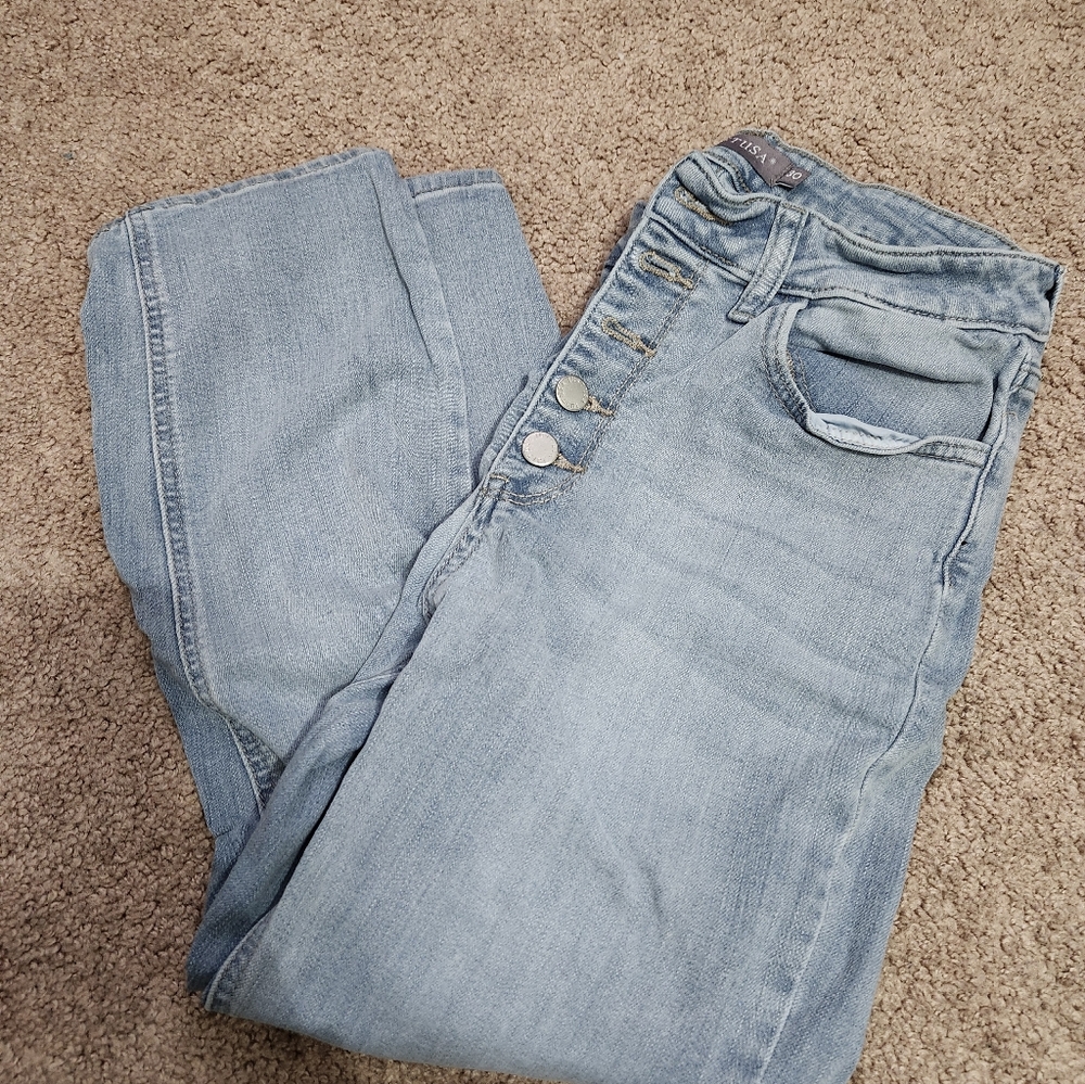 Just USA High Rise Light Blue Jeans. Crop Leg